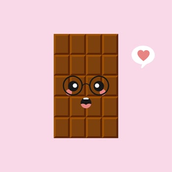 cute and funny chocolate bar characters showing various emotions, cartoon vector illustration isolated on color background. kawaii chocolate bar characters, mascots, emoticons and emoji for web