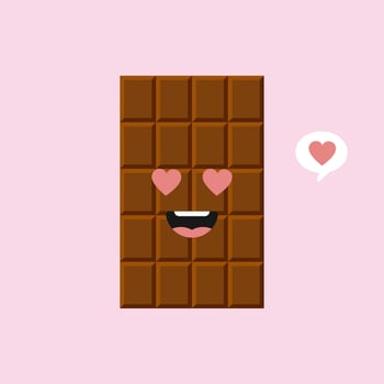 cute and funny chocolate bar characters showing various emotions, cartoon vector illustration isolated on color background. kawaii chocolate bar characters, mascots, emoticons and emoji for web