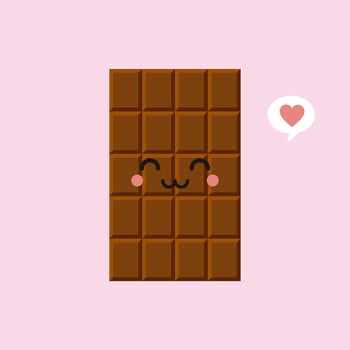 cute and funny chocolate bar characters showing various emotions, cartoon vector illustration isolated on color background. kawaii chocolate bar characters, mascots, emoticons and emoji for web