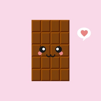 cute and funny chocolate bar characters showing various emotions, cartoon vector illustration isolated on color background. kawaii chocolate bar characters, mascots, emoticons and emoji for web