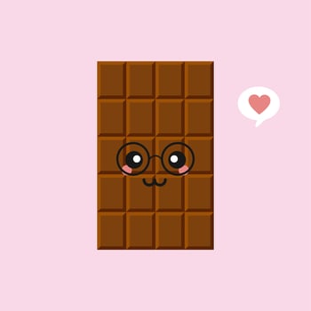 cute and funny chocolate bar characters showing various emotions, cartoon vector illustration isolated on color background. kawaii chocolate bar characters, mascots, emoticons and emoji for web