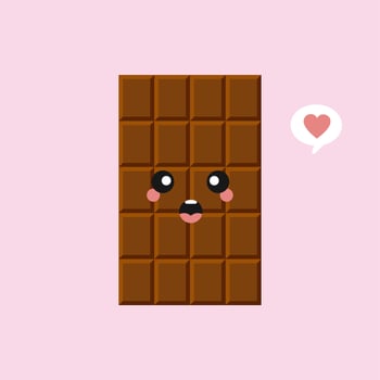 cute and funny chocolate bar characters showing various emotions, cartoon vector illustration isolated on color background. kawaii chocolate bar characters, mascots, emoticons and emoji for web
