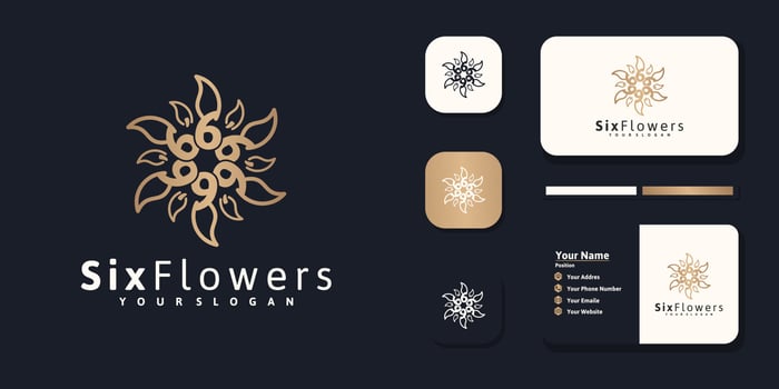 Luxury flower logo design inspiration vector