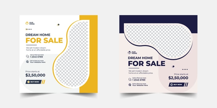 Real estate sale social media instagram post banner template Premium Vector