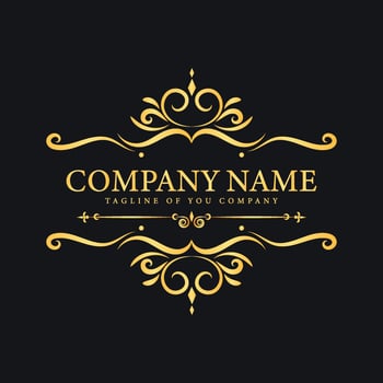 Ornamental Luxury logo company template with golden design vector