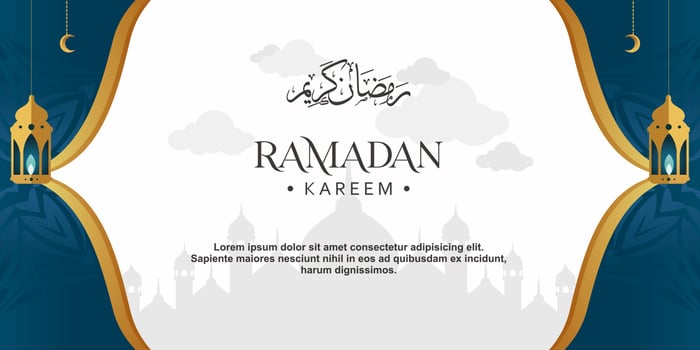 Ramadan Kareem Background Design. Vector illustration for greeting cards, posters and banners