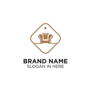sofa with price tag design logo vector illustration