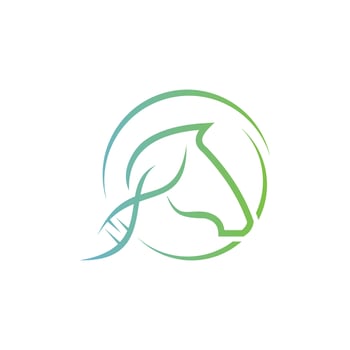 Horse leaf Medical logo vector