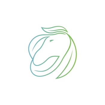 Horse leaf Medical logo vector