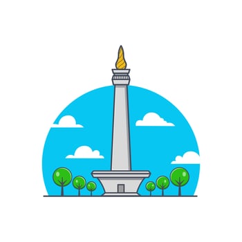 National monument Monas flat illustration cartoon icon vector