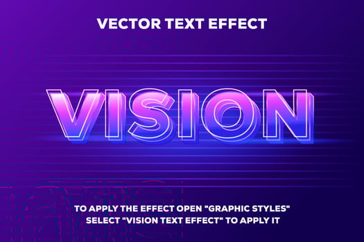 Vision vector text effect fully editable