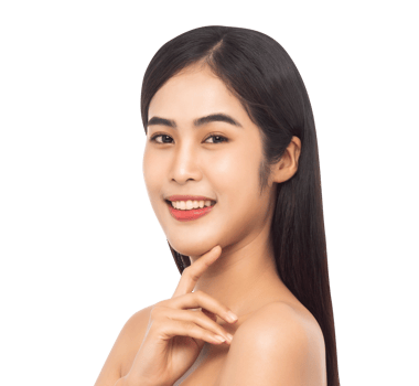 Beautiful Young Asian woman with clean fresh skin. Beauty concept. Png file