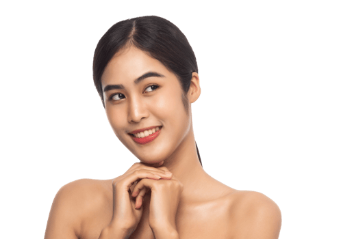 Beautiful Young Asian woman with clean fresh skin. Beauty concept. Png file