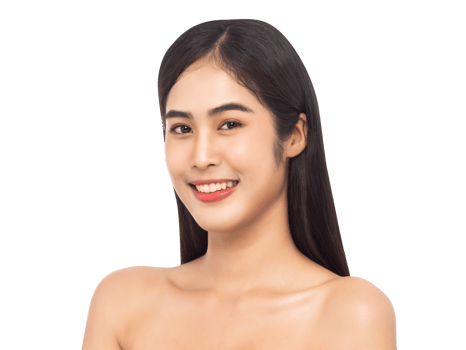 Beautiful Young Asian woman with clean fresh skin. Beauty concept. Png file