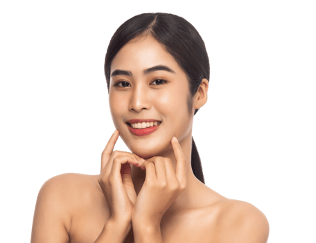 Beautiful Young Asian woman with clean fresh skin. Beauty concept. Png file