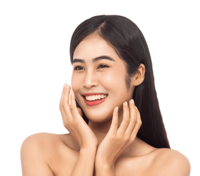 Beautiful Young Asian woman with clean fresh skin. Beauty concept. Png file