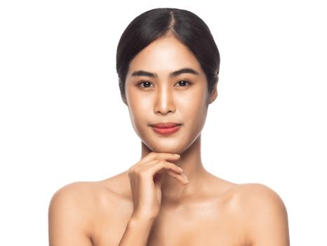 Beautiful Young Asian woman with clean fresh skin. Beauty concept. Png file