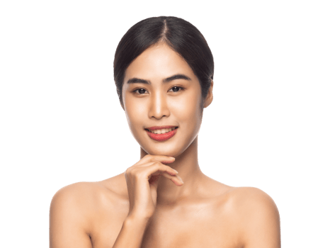 Beautiful Young Asian woman with clean fresh skin. Beauty concept. Png file