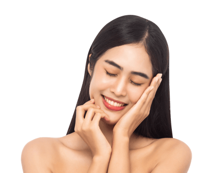 Beautiful Young Asian woman with clean fresh skin. Beauty concept. Png file