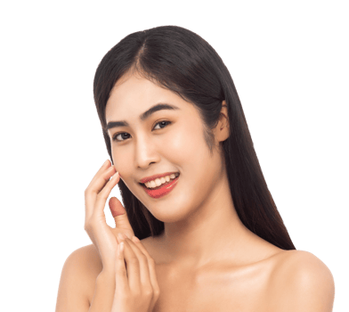 Beautiful Young Asian woman with clean fresh skin. Beauty concept. Png file
