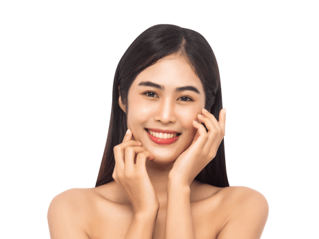 Beautiful Young Asian woman with clean fresh skin. Beauty concept. Png file