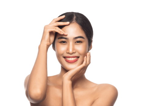 Beautiful Young Asian woman with clean fresh skin. Beauty concept. Png file