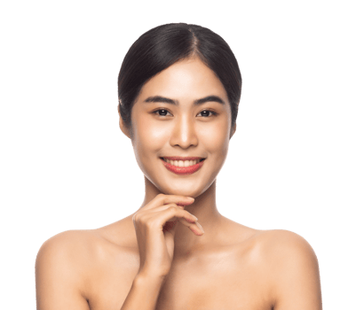 Beautiful Young Asian woman with clean fresh skin. Beauty concept. Png file