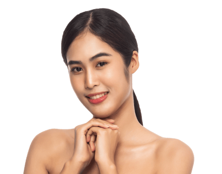 Beautiful Young Asian woman with clean fresh skin. Beauty concept. Png file