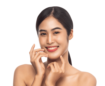 Beautiful Young Asian woman with clean fresh skin. Beauty concept. Png file