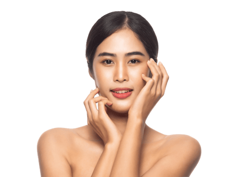 Beautiful Young Asian woman with clean fresh skin. Beauty concept. Png file