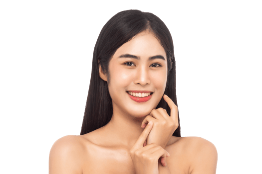 Beautiful Young Asian woman with clean fresh skin. Beauty concept. Png file
