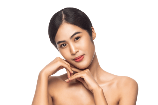 Beautiful Young Asian woman with clean fresh skin. Beauty concept. Png file