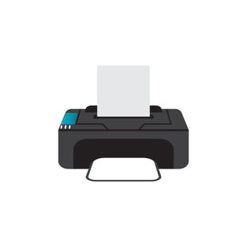 Printer icon vector symbol illustration background