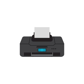 Printer icon vector symbol illustration background