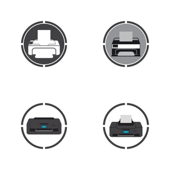 Printer icon vector symbol illustration background
