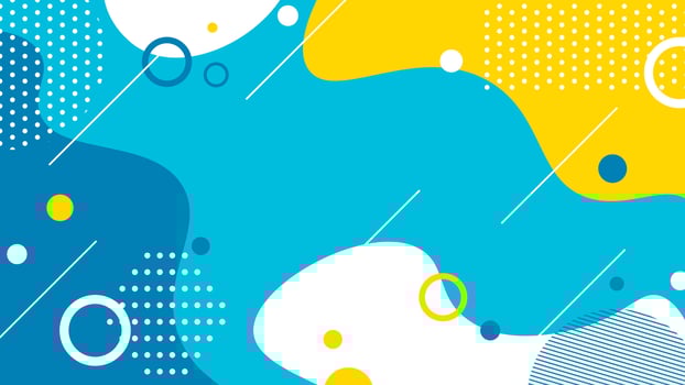 Abstract fluid shapes memphis style background Free Vector blue yellow white