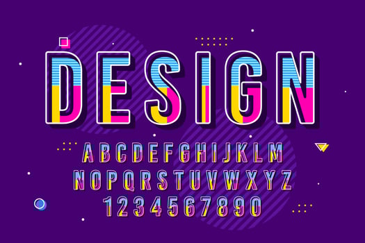 decorative memphis  Font and Alphabet vector