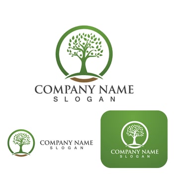 Tree family  leaf ecology Logo nature element vector