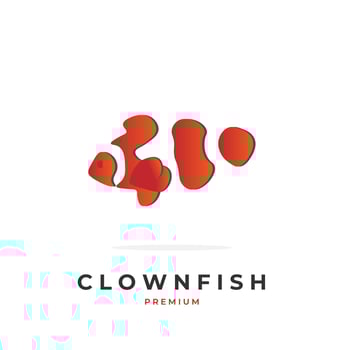 Orange clown fish simple illustration logo with black pattern vector