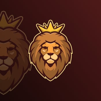 Lion king head mascot modern logo template vector