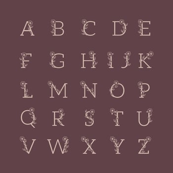 Decorative luxury wedding logo alphabet set vector