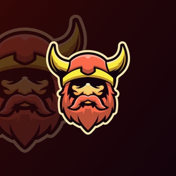 Viking head esport mascot logo vector