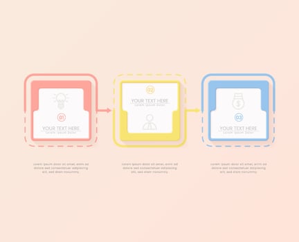 minimalist 3d infographic vector template with a steps for success. Presentation with line elements icons. Business concept design can be used for web, brochure, diagram, chart or banner layout