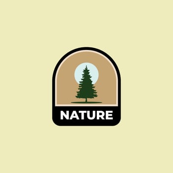 Pine Badge logo vector Design illustration