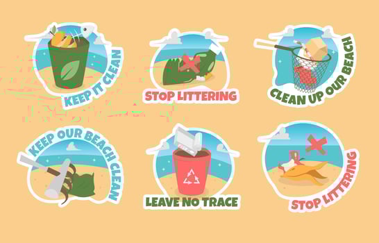 Brach Cleaning Sticker Collection vector