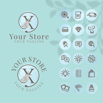 initial x logo with icon social media template for fashion branding vector