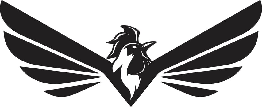 rooster head  and wings vector