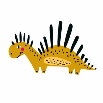 Cute dinosaur hand-drawn. Children's doodles. vector