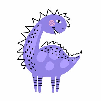 Cute dinosaur hand-drawn. Children's doodles. vector