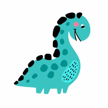 Cute dinosaur hand-drawn. Children's doodles. vector